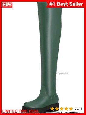 Platform Round Toe Chunky Low Heel Lug Sole Over Knee Boots